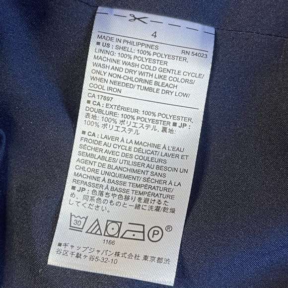 Banana Republic Sleeveless Diamond Jacquard Shift Dress Deep Sea Blue - Size 4 - Picture 7 of 11